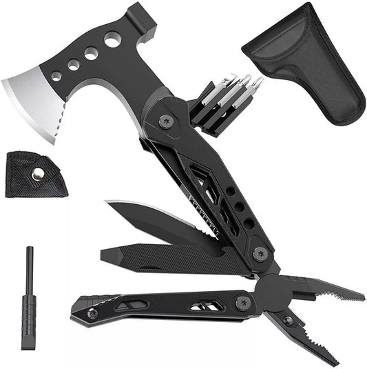 Camping 15-In-1 Pocket Multitool With Knife Axe